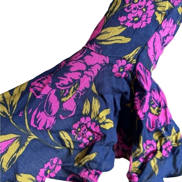 Express Navy & Pink Floral Bell Sleeve Blouse Size XS - Picture 17 of 17